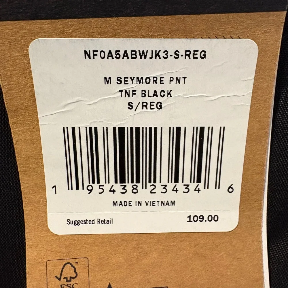 North Face Seymore Pants Mens Small Black DryVent Snowboard Ski NF0A5ABWJK3 NEW